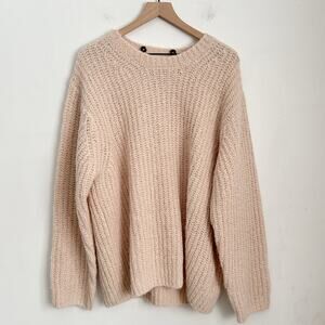 Reformation Spence Chunky Knit Pullover Sweater Size XL Pink